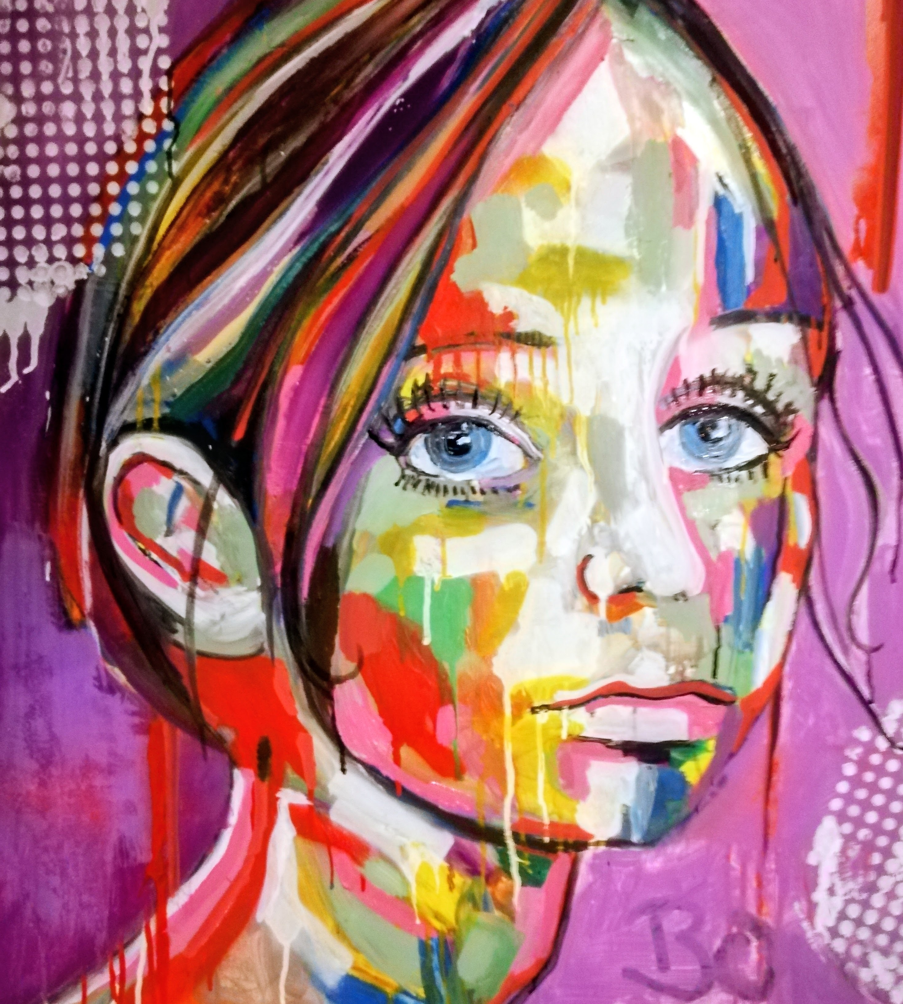 Young Girl, Acrylic and Spray paint on Canvas